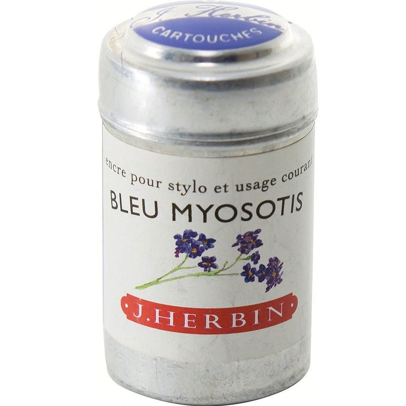 Jacques Herbin Herbin Fountain Pen Ink - 1 tin of 6 cartridges - Bleu Myosotis - Image 2